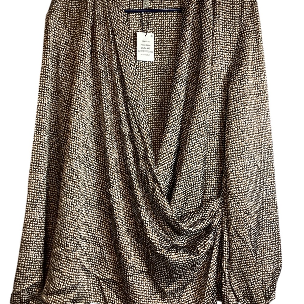 Elegant Anne Klein Black, brown and White Women's Top